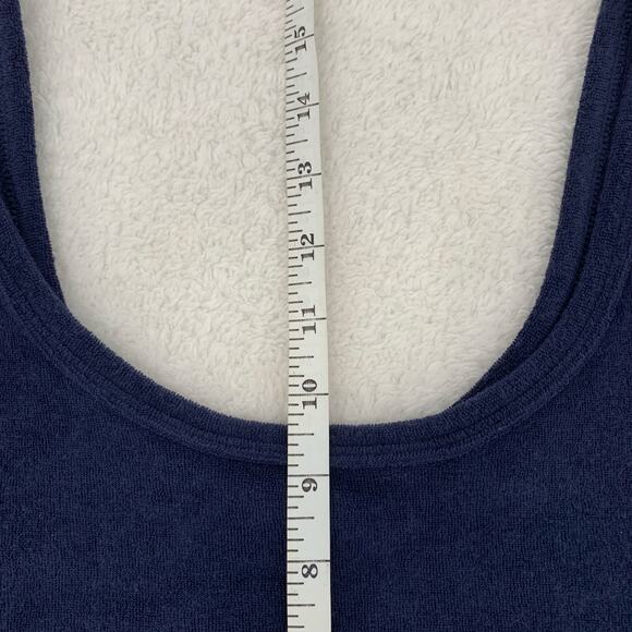 Offline by Aerie Womens XL Summer Lights French Terry Cropped Tank Navy Stretch - Picture 5 of 9